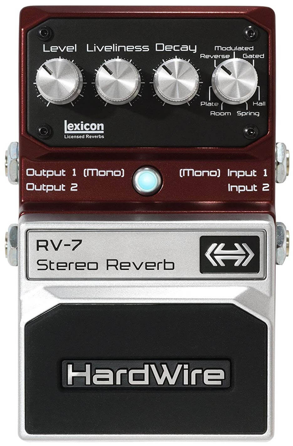 Digitech RV-7 Hardwire Stereo Reverb Pedal (Silver)