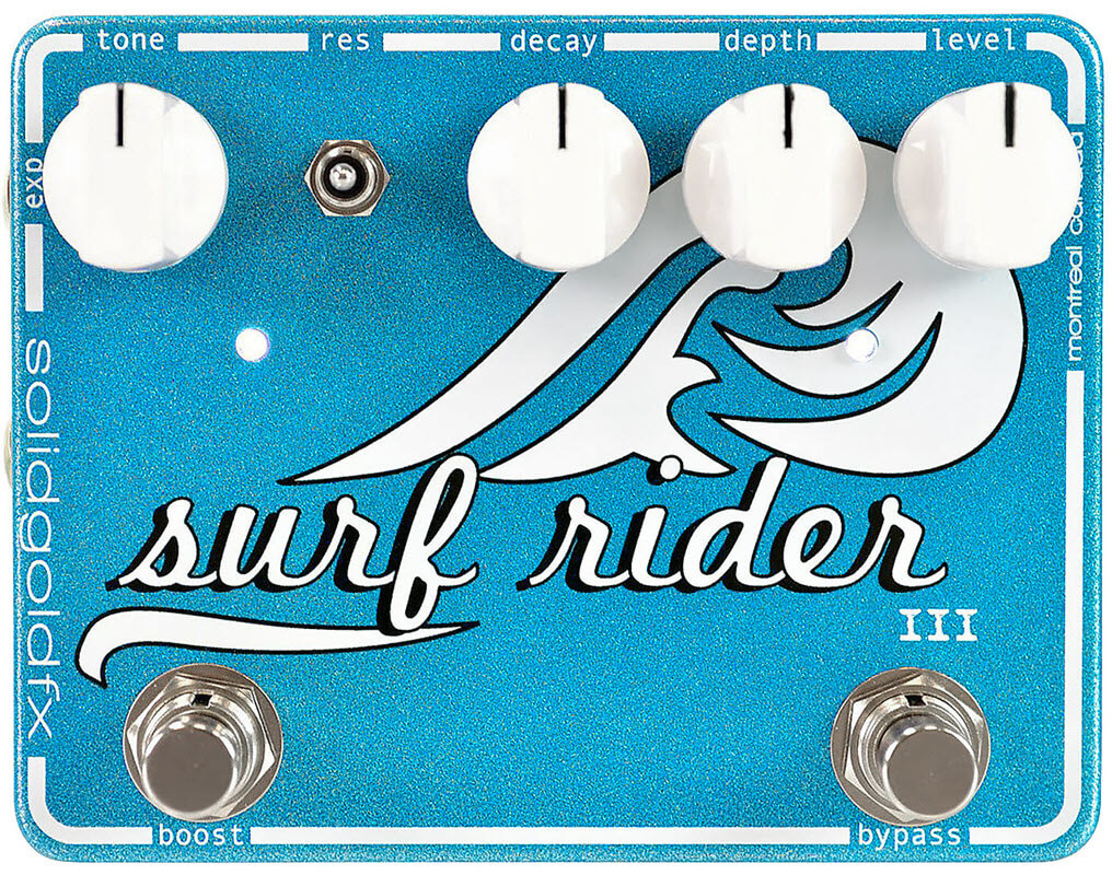 SolidGoldFX Surf Rider III Reverb Pedal (Blue/White)