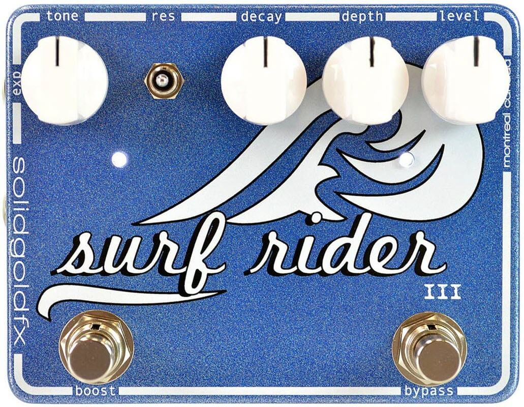 SolidGoldFX Surf Rider III Reverb Pedal (Blue/White)
