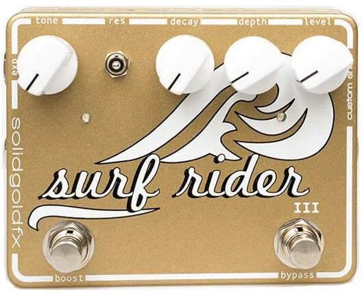 SolidGoldFX Surf Rider III Reverb Pedal (Gold/White)