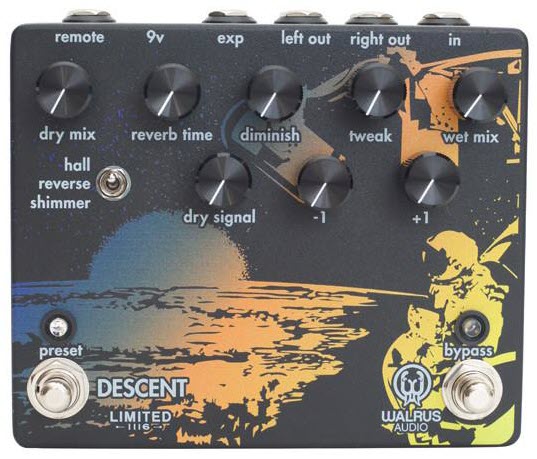 Walrus Audio Descent Reverb Pedal (Black/Yellow)